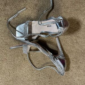 Fashion Nova Metallic Silver Heels
